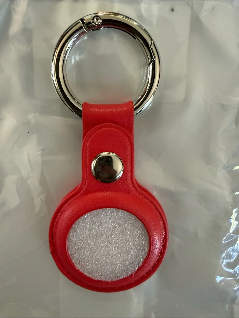 Red and Navy Blue Leather Keyring Holders for AirTag - Pack of 2